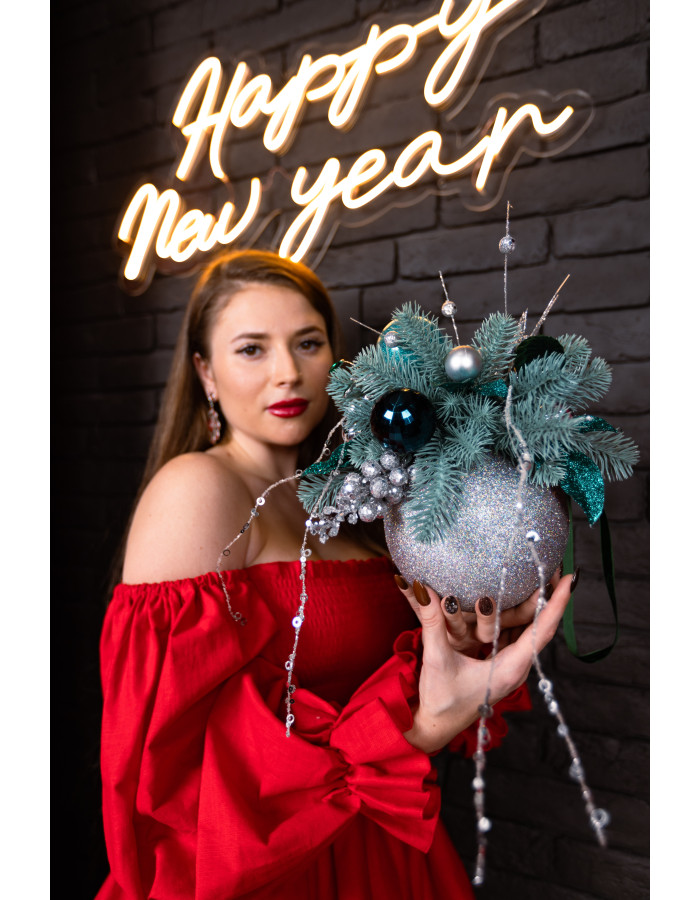 Куля в новорічному декорі 47см.