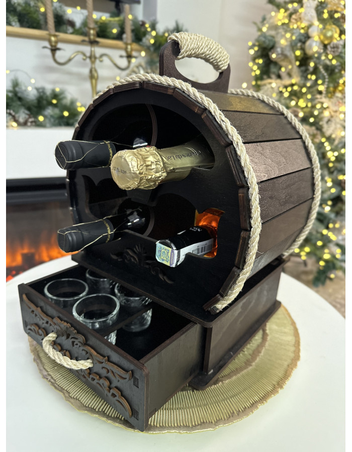 Міні-бар Діжка на 4 пляшки